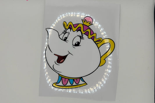 Cartoon character sticker on a car's interior panel